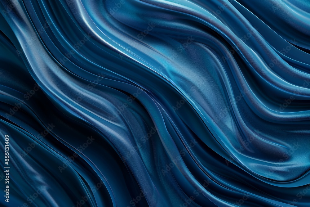 Elegant blue silk fabric texture with smooth waves Elegant blue silk fabric texture with smooth waves
