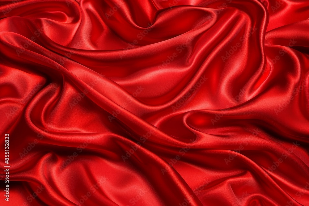 Obraz premium Luxurious red silk fabric texture with elegant drapes