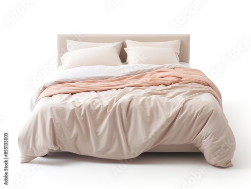 Bed isolated on white background photo