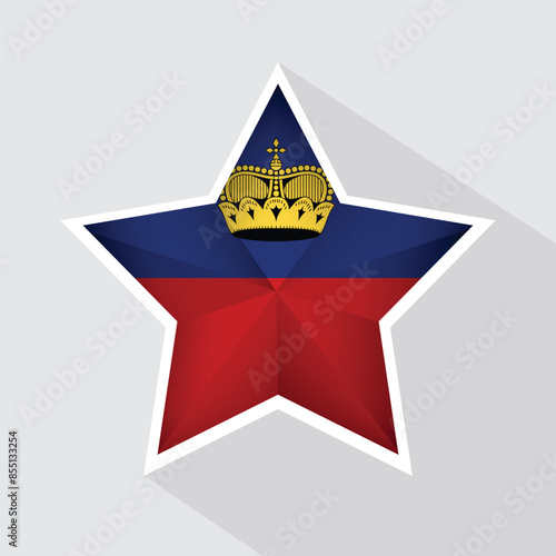 Liechtenstein Flag Star Shape Icon