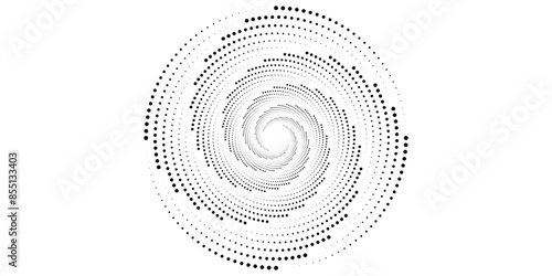Halftone circular dotted frames set. Circle dots texture isolated on white background. Spotted spray texture. Vector abstract design element spiral circle. modern style