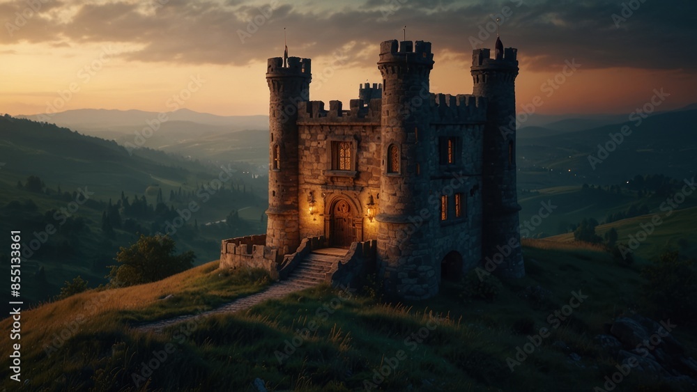 Medieval fortress on the hill Medieval fortress on the hill