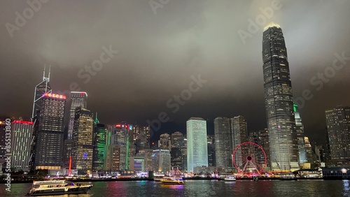 Photography night view of hongkong