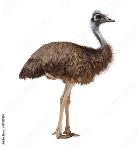 Obraz na płótnie Side view of an emu bird on isolated transparent background w salonie