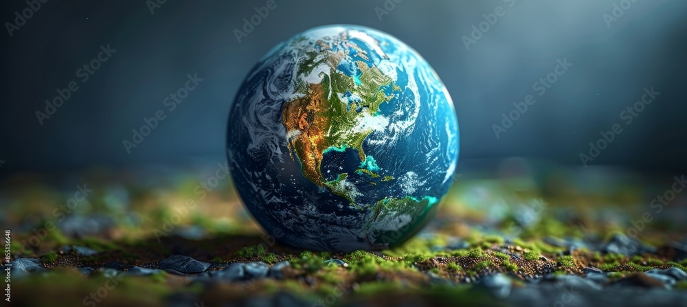 Digital World Globe Centered on USA for Global Network and Connectivity Digital World Globe Centered on USA for Global Network and Connectivity