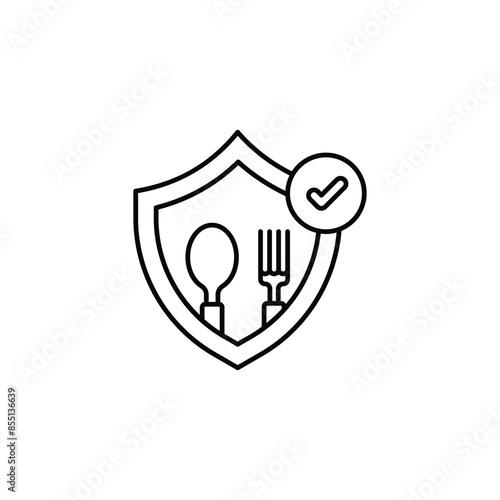 Food Safety icon design with white background stock illustration