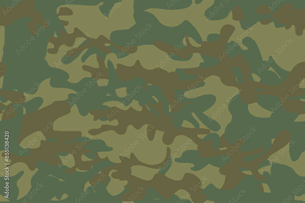 Fototapeta premium Camouflage Seamless Vector. Green Repeat Pattern. Vector Brown Texture. Brown Camo Paint. Seamless Splash. Digital Beige Camouflage. Fabric Military Camoflage. Camo Urban Grunge. Woodland Tree Print.