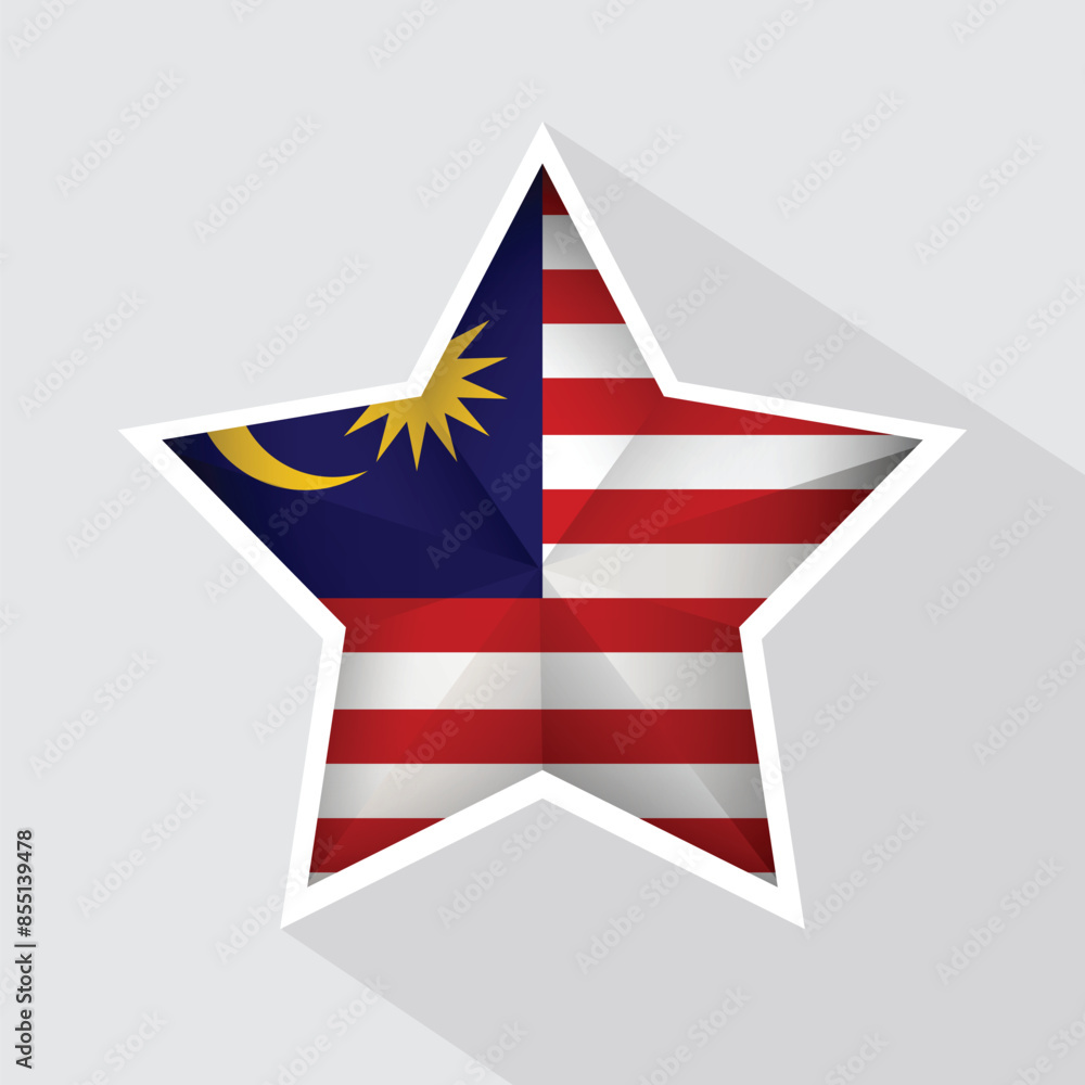 Malaysia Flag Star Shape Icon Malaysia Flag Star Shape Icon