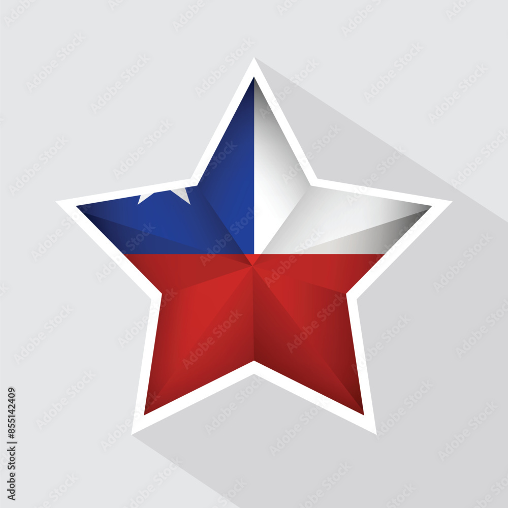 Chile Flag Star Shape Icon Chile Flag Star Shape Icon