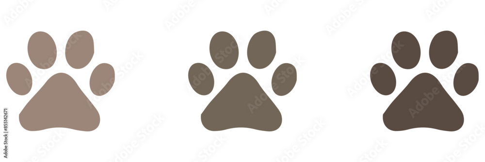 Fototapeta premium Different animal paw print vector illustrations