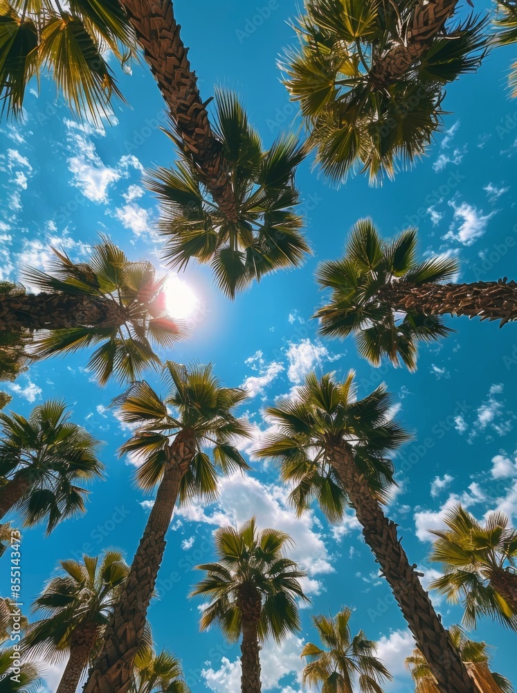Palm Trees Reaching for the Sun on a Sunny Day Palm Trees Reaching for the Sun on a Sunny Day