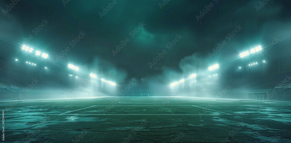 Futuristic Stadium Under a Cloudy Night Sky Futuristic Stadium Under a Cloudy Night Sky