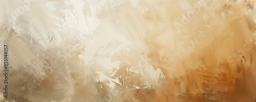 Abstract paint background. Oil or watercolor art. Brush strokes in white, gold, beige, cream color. Modern painting, wall paper pattern. Wallpaper texture in neutral palette. Brushstroke pastel design
