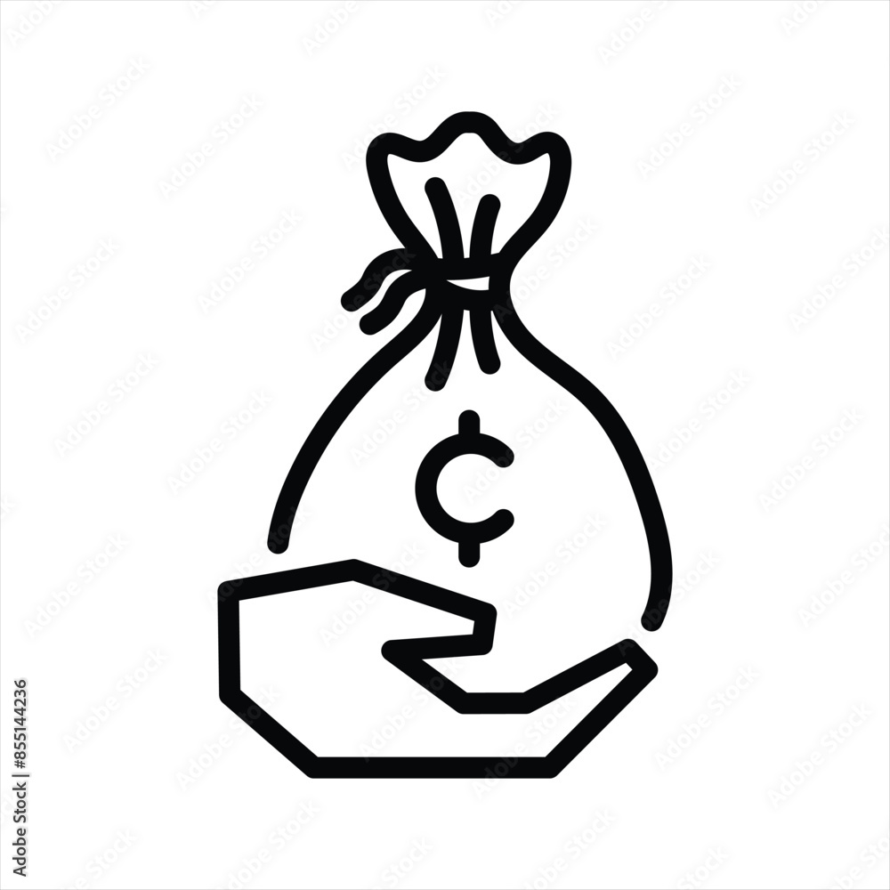 Fototapeta premium cryptocurrency wealth simple line icon