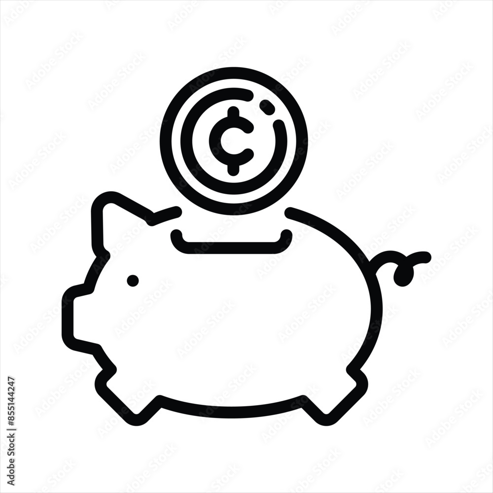 Obraz premium cryptocurrency saving simple line icon