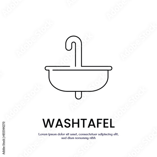 sink thin outline icon vector design good for web or mobile app