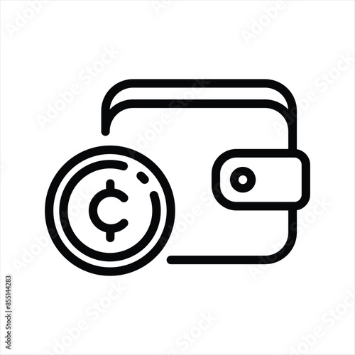 cryptocurrency wallet simple line icon