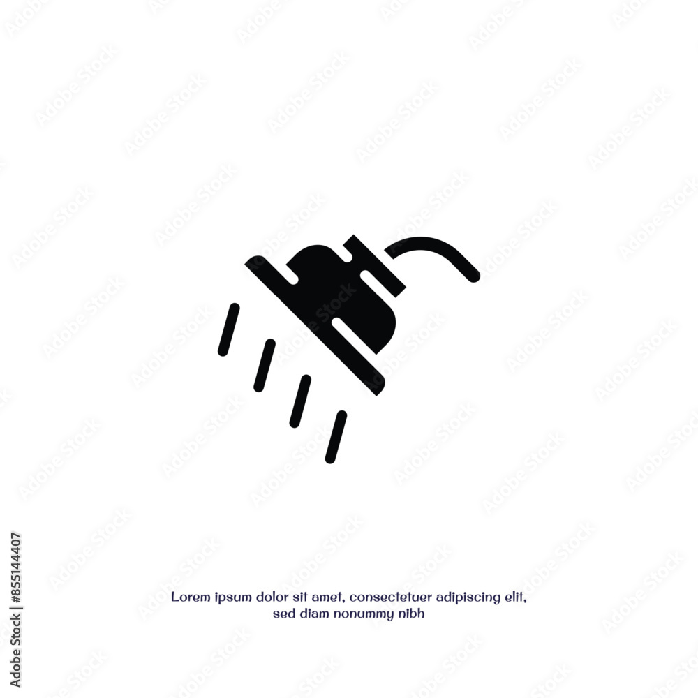 Obraz premium shower solid icon vector design good for web or mobile app