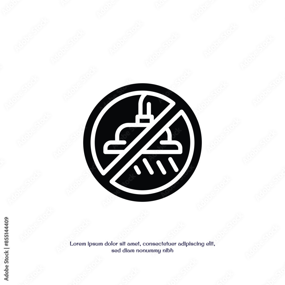 no shower solid icon vector design good for web or mobile app no shower solid icon vector design good for web or mobile app