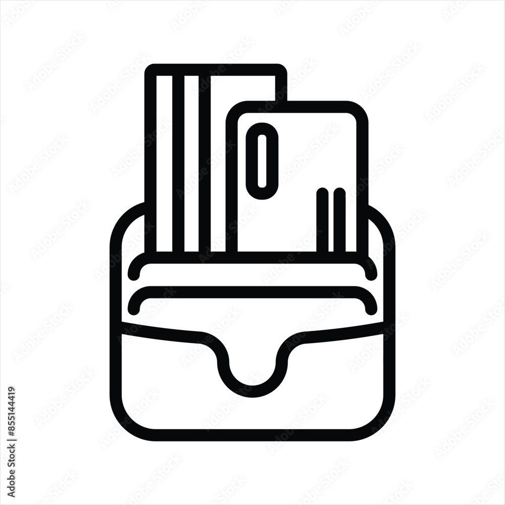 Debit Credit card wallet simple line icon
Debit Credit card wallet simple line icon