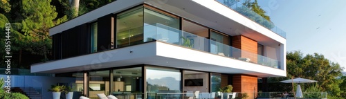 Wallpaper Mural Energyefficient glazing in a modern home, maximizing natural light, side view, showcasing sustainable architecture, futuristic tone, Tetradic color scheme Torontodigital.ca