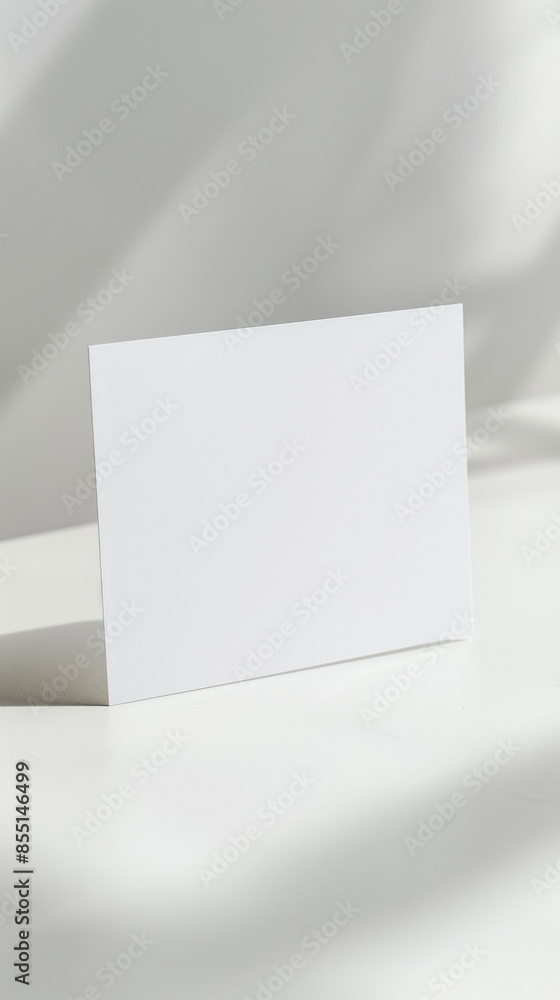 Title: Blank white card on a white surface with a soft shadow, providing a minimalist and modern setting ideal for showcasing branding, invitations, or product advertisements.
Title: Blank white card on a white surface with a soft shadow, providing a minimalist and modern setting ideal for showcasing branding, invitations, or product advertisements.