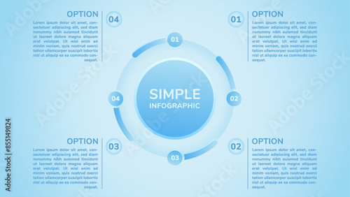 Simple business infographic design template, element infographic circle process premium vector