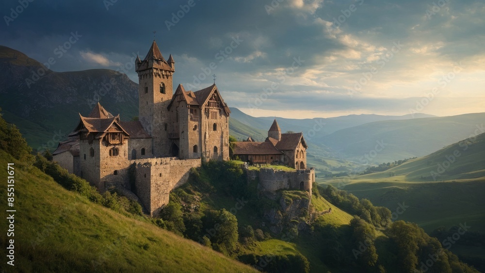 Medieval castle in summer Medieval castle in summer