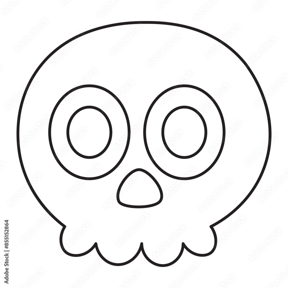 cartoon halloween skull line icon. cartoon halloween skull line icon.