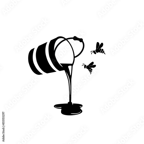 spilled honey from the bucket vector silhouette