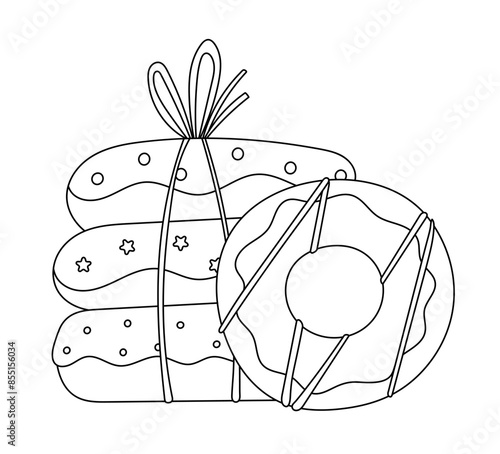 Coloring Page For Adults And Children - Stress Relief Donut Coloring Book