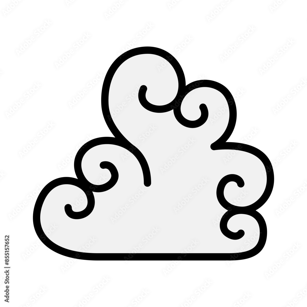 cloud icon in color line style
