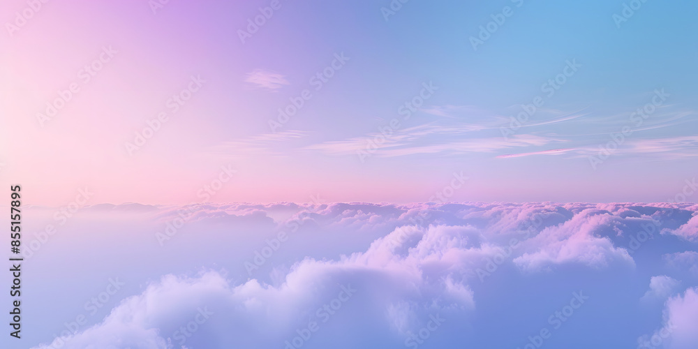 Obraz premium Smooth gradient transitioning from sky blue to lavender, creating a serene and calming atmosphere, ideal for beauty products or children's items