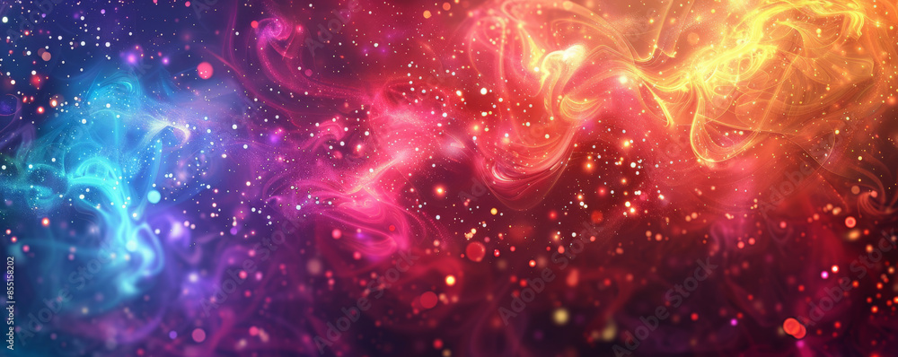 Fototapeta premium Bright background with colorful, vibrant fireworks.