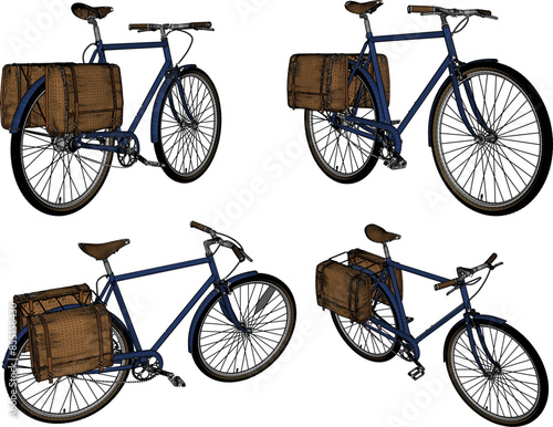 Sketch illustration silhouette vector image design of an old classic vintage ethnic bicycle from the era of struggle for collection
