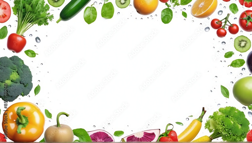fresh fruit and vegetables with copy space fresh fruit and vegetables with copy space