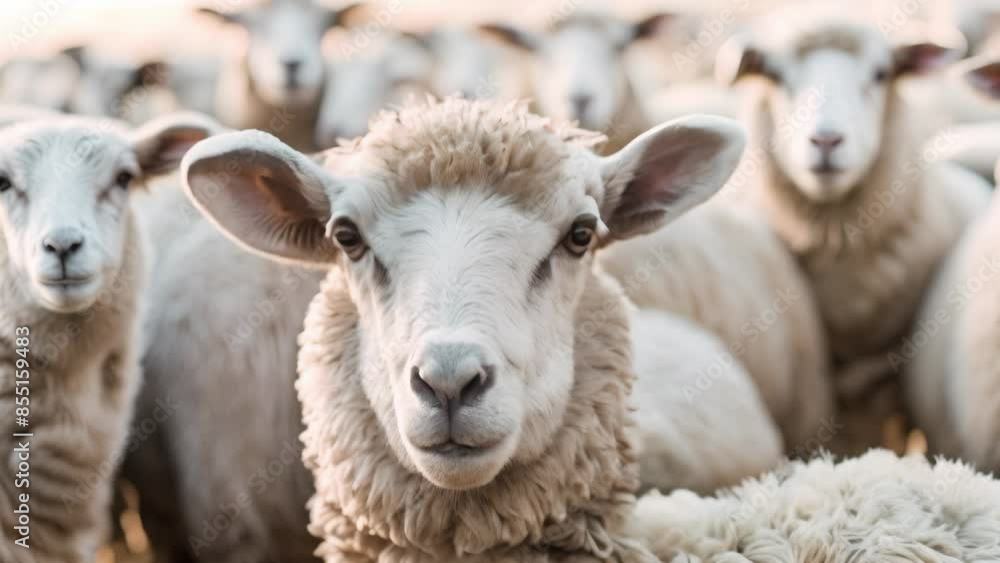 animation - Sheep Herd Looking At Camera animation - Sheep Herd Looking At Camera