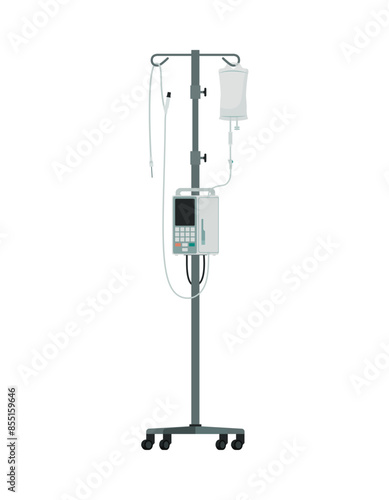 IV drip and IV pump on a stand