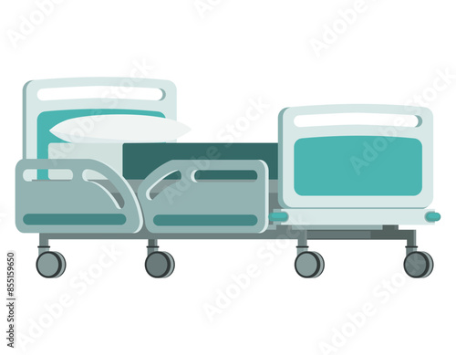 Electric adjustable medical bed isolated