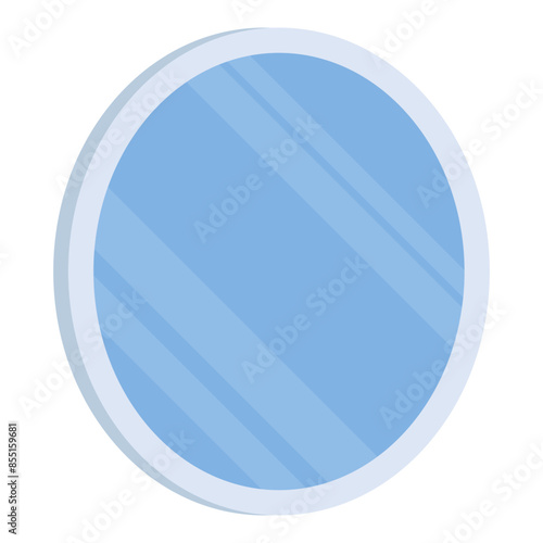 White round bathroom mirror isolated