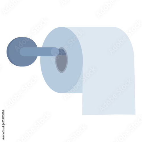 Clean paper toilet on metallic holder