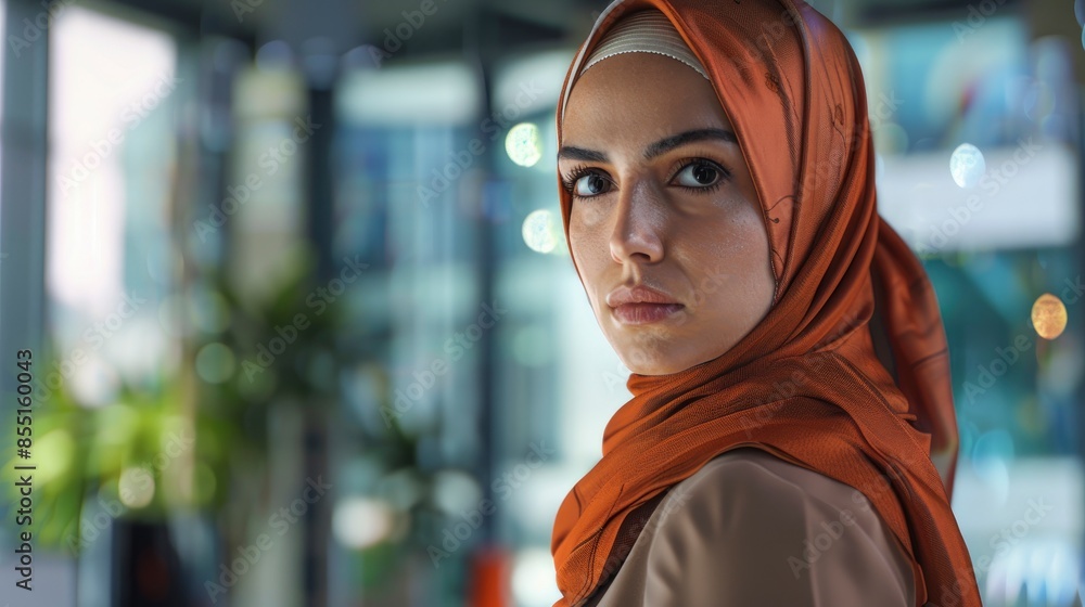 A Young Middle Eastern Businesswoman In A Focused Business Meeting A Young Middle Eastern Businesswoman In A Focused Business Meeting