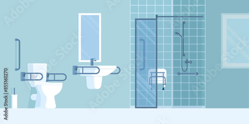 Accessible bathroom for disabled people