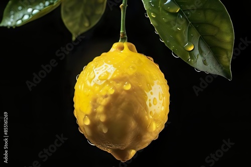 closeup mocro of fresh lemon background photo