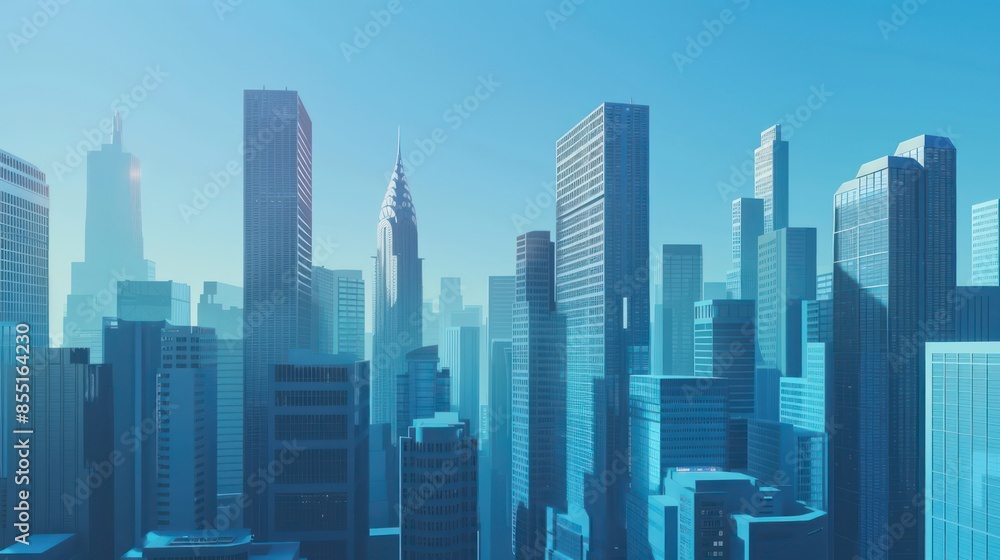 Aerial view of peaceful cityscape before sunrise Aerial view of peaceful cityscape before sunrise