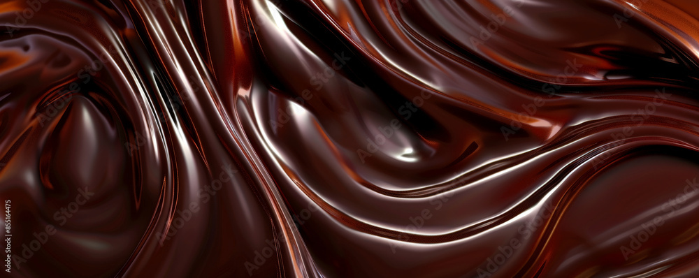 Chocolate background with smooth, melted dark chocolate swirls. Chocolate background with smooth, melted dark chocolate swirls.