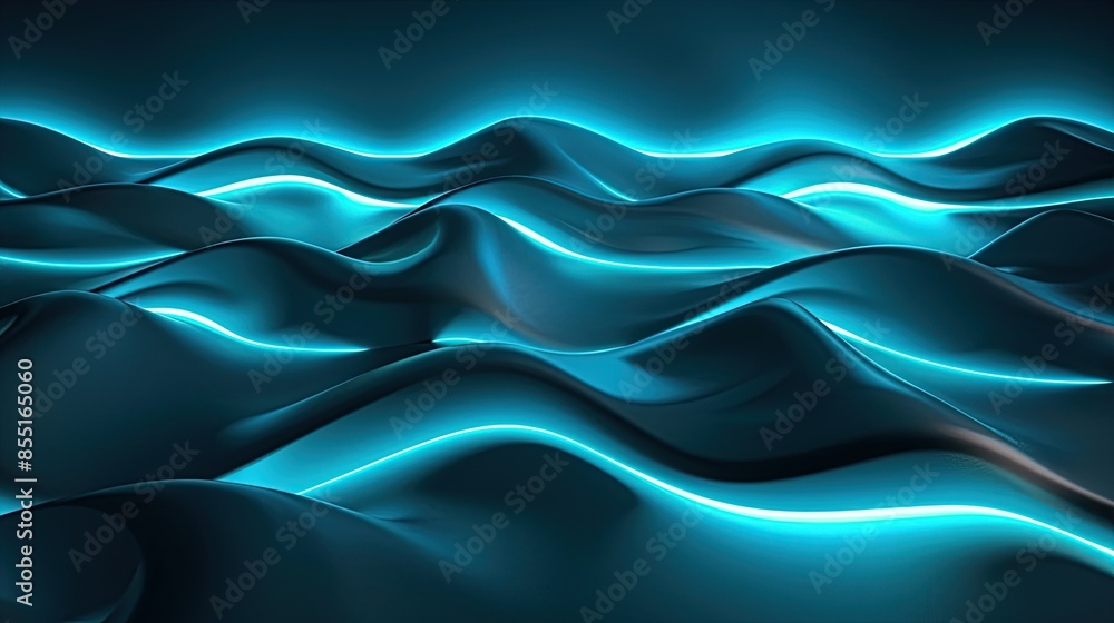 Hypnotic Azure Swirl, 3d render, abstract minimal neon background with glowing wavy line. Hypnotic Azure Swirl, 3d render, abstract minimal neon background with glowing wavy line.