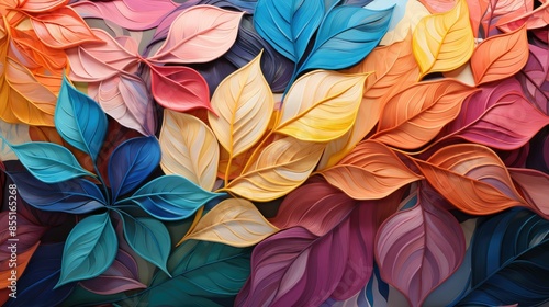 Vibrant leafy abstract in captivating display