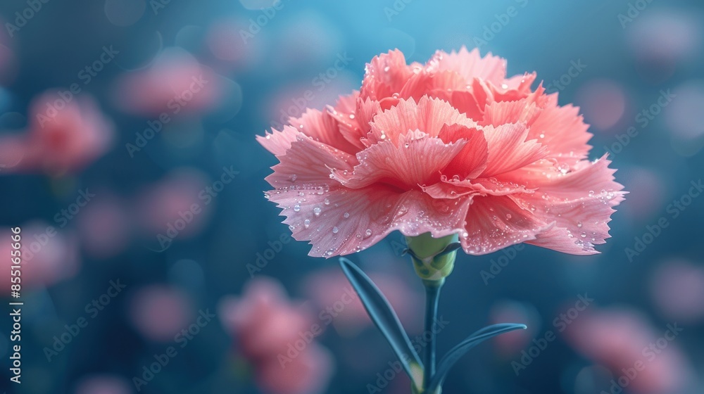Delicate Pink Carnation with Dew Drops Delicate Pink Carnation with Dew Drops
