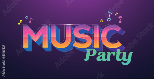  3d editable music text effect vector